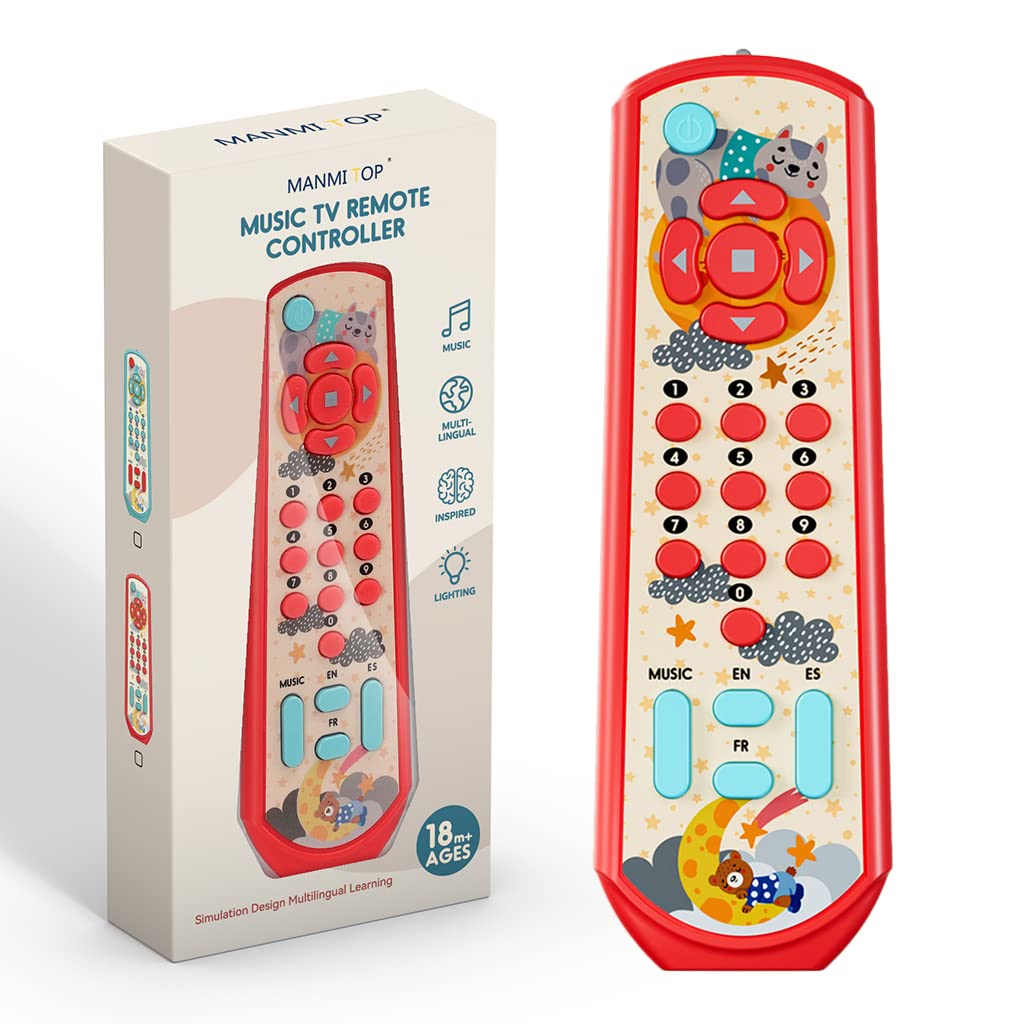 PATPAT Remote Control Toys for Babies Three Language Musical Light Toy Remote, Montessori Learning TV Remote Toy, Soothing Toy, Sensory Toy, Educational Toys for 6 Months+ Toddlers Boys Girls (Pink) PATPAT Remote Control Toys for Babies Three Language Musical Light Toy Remote, Montessori Learning TV Remote Toy, Soothing Toy, Sensory Toy, Educational Toys for 6 Months+ Toddlers Boys Girls (Pink)